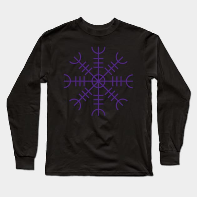 Helm of Awe Purple Long Sleeve T-Shirt by Wareham Spirals